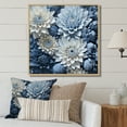 thumbnail image 1 of Designart "Muted Blue And Graceful Mums I" Mums Floater Framed Wall Art Prints, 1 of 5