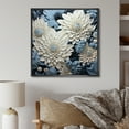 thumbnail image 1 of Designart "Muted Blue And Graceful Mums III" Mums Floater Framed Canvas Wall Art, 1 of 5
