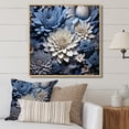 thumbnail image 1 of Designart "Muted Blue And Graceful Mums IV" Mums Floater Framed Canvas Prints, 1 of 5