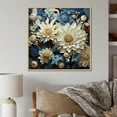 thumbnail image 1 of Designart "Muted Blue And Graceful Mums V" Mums Floater Framed Canvas Wall Art, 1 of 5