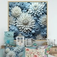 thumbnail image 1 of Designart "Muted Blue And Graceful Mums VI" Mums Floater Framed Wall Decor, 1 of 5