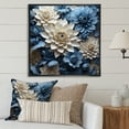 thumbnail image 1 of Designart "Muted Blue And Graceful Mums VIII" Mums Floater Framed Wall Art Prints, 1 of 5
