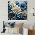 thumbnail image 1 of Designart "Muted Blue And Graceful Mums VIII" Mums Floater Framed Wall Art Prints, 1 of 5