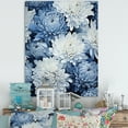 thumbnail image 1 of Designart "Muted Blue And White Minimalist Mums" Mums Wall Art Living Room, 1 of 7