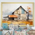 thumbnail image 1 of Designart "Muted Tone Minimalism With Barn II" Barn Picture Framed Canvas Wall Art, 1 of 5