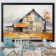 thumbnail image 1 of Designart "Muted Tone Minimalism With Barn II" Barn Picture Framed Canvas Wall Art, 1 of 5