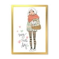 thumbnail image 1 of Designart 'My Cute Dog Cute Girl With Dog' Shabby Chic Framed Art Print, 1 of 4