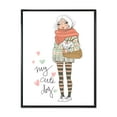 thumbnail image 1 of Designart 'My Cute Dog Cute Girl With Dog' Shabby Chic Framed Canvas Wall Art Print, 1 of 5