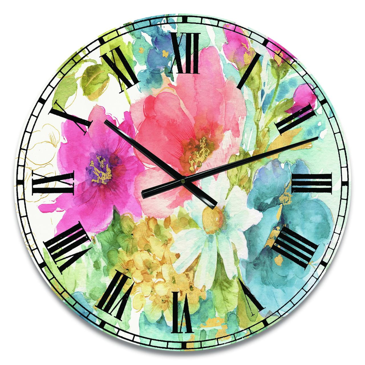 Designart 'My French Garden' Metal Wall Clock