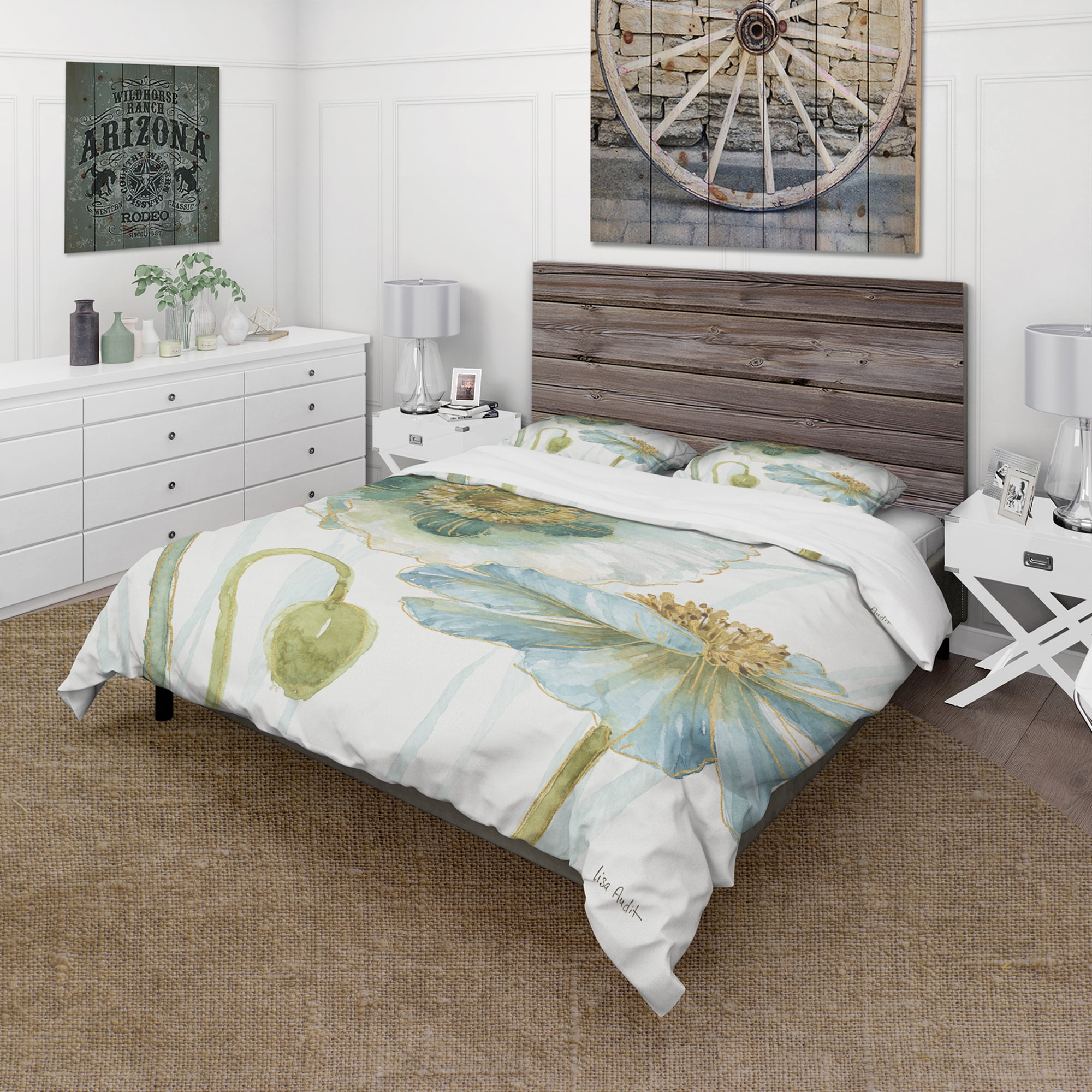 Designart 'My Greenhouse Cottage Flowers II' Cottage Duvet Cover Set