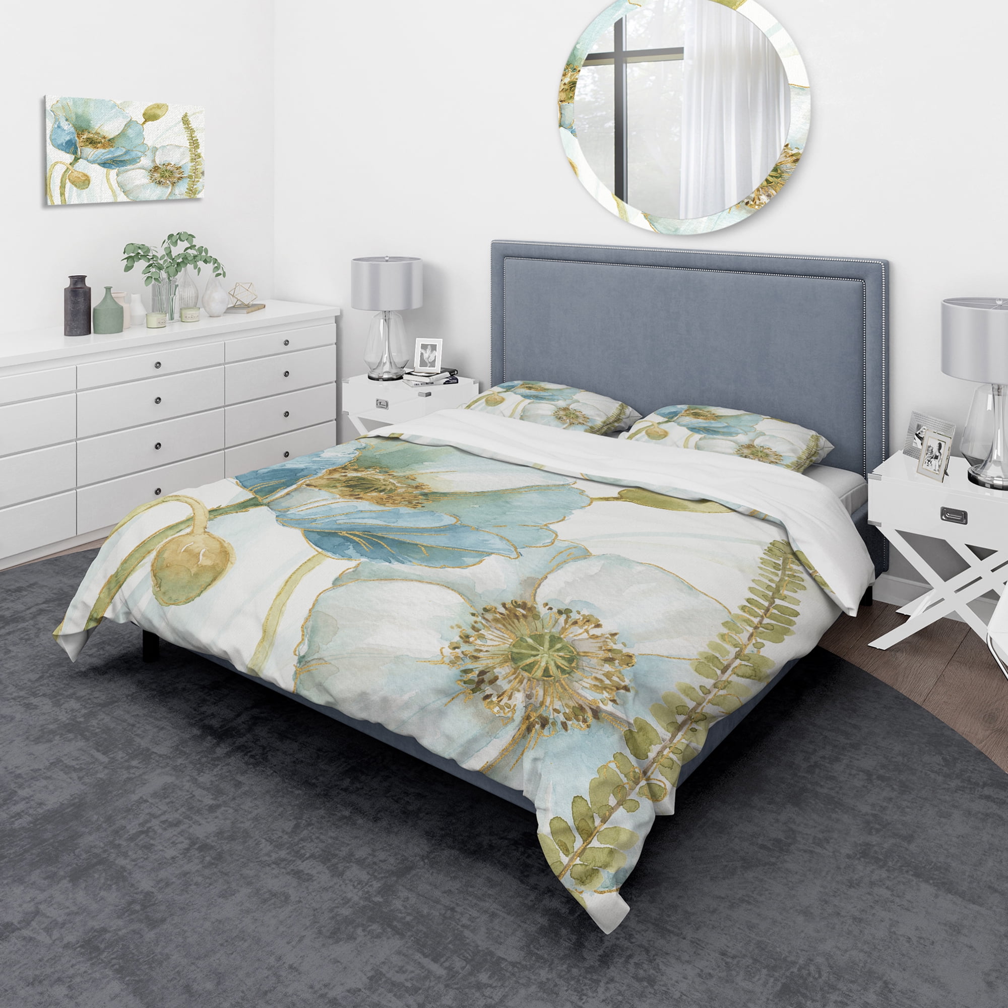 Designart 'My Greenhouse Cottage Flowers III' Cottage Duvet Cover Set