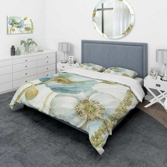 Designart 'My Greenhouse Cottage Flowers III' Cottage Duvet Cover Set