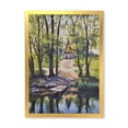 thumbnail image 1 of Designart 'Mysterious Countryside House By The River In The Woods' Lake House Framed Art Print, 1 of 4