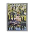 thumbnail image 1 of Designart 'Mysterious Countryside House By The River In The Woods' Lake House Framed Art Print, 1 of 4