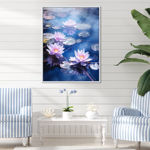 Designart "Mysterious Depths Beach Photo II" Floral & Botanical Floater Framed Wall Art Print