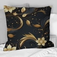 thumbnail image 1 of Designart "Mysterious Elegance In Black And Gold I" Marble Printed Throw Pillow, 1 of 5