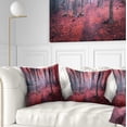 thumbnail image 1 of Designart Mysterious Fairytale Red Wood - Landscape Photography Throw Pillow - 18x18, 1 of 5