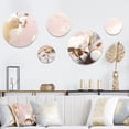 thumbnail image 1 of Designart "Mysterious Marble Pink and Gold I" Abstract Marble Metal Wall Art Set of 5 Piece, 1 of 5