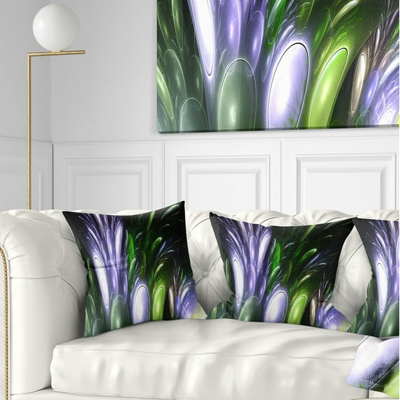 Designart Mysterious Psychedelic Flower - Abstract Throw Pillow - 16x16