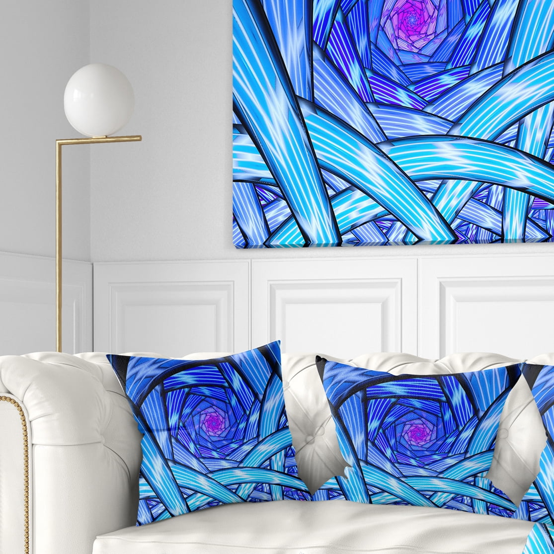 Designart Mysterious Psychedelic Fractal Pattern - Abstract Throw Pillow - 16x16