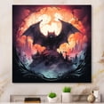 thumbnail image 1 of Designart "Mystic Bat at Nightfall II" Animals Wall Art - Modern Blue Bat Bedroom Canvas Wall Art, 1 of 6