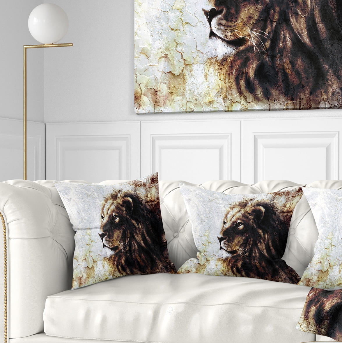 Designart Mystic Face - Animal Throw Pillow - 18x18