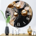thumbnail image 1 of Designart "Mystic Gold & Noir Fusion I" Abstract Shapes Oversized Wall Clock, 1 of 5