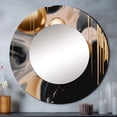 thumbnail image 1 of Designart "Mystic Gold & Noir Fusion I" Abstract Shapes Round Mirror Wall Décor Glam - Large Gold Round Mirror - Round Mirror 23" x 23" Inch, 1 of 5