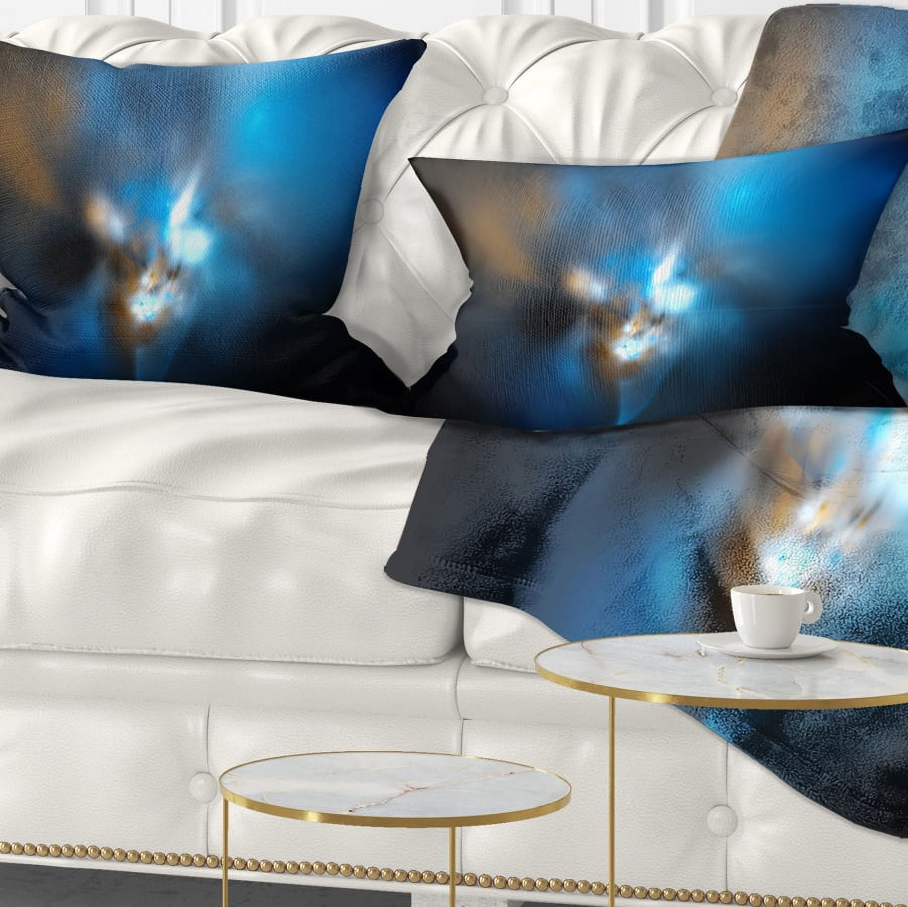 Designart Mystic Green Fractal - Abstract Throw Pillow - 12x20