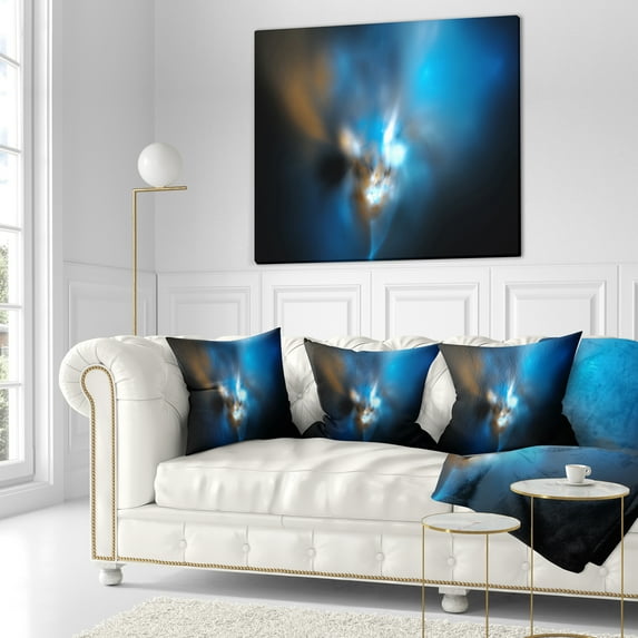 Designart Mystic Green Fractal - Abstract Throw Pillow - 16x16