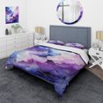 thumbnail image 1 of Designart "Mystic Melodies in Purple and Blue I" Abstract Bedding Covert Set - Abstract Purple Modern Bed Set With 2 Shams, 1 of 5