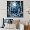 thumbnail image 1 of Designart "Mystic Moonlight Birch Woods I" Landscapes Floater Framed Wall Art Print, 1 of 7