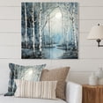 thumbnail image 1 of Designart "Mystic Moonlight Birch Woods II" Forest Metal Wall Art, 1 of 5