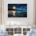 thumbnail image 1 of Designart "Mystic Moonlight on a Tropical Beach III" Coastal Framed Wall Art Decor - Coastal Blue Coastal Beach Hallway Framed Wall Art Decor, 1 of 6