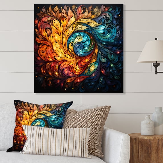 Designart "Mystic Rangoli Colorful Indian Artistry III" Indian Metal Wall Art Prints