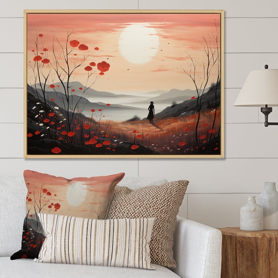 Designart "Mystic Wilderness In The Meadow I" Meadow Floater Framed Canvas Prints