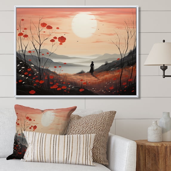 Designart "Mystic Wilderness In The Meadow I" Meadow Floater Framed Canvas Prints