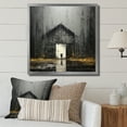 thumbnail image 1 of Designart "Mystical Black And Yellow Barn" Barn Picture Framed Wall Art Living Room, 1 of 5