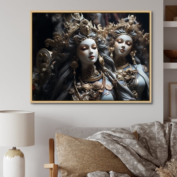 Designart "Mystical Guardians in Religious Art I" Spiritual Floater Framed Wall Art Living Room