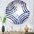 thumbnail image 1 of Designart "Mystical Impressions of Indigo Palm Trees II" Palms & Palm Trees Baptist Fan Round Wall Mirror - Floral Oval Printed Decorative Mirror - Multiple Color Options, 1 of 5