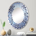 thumbnail image 1 of Designart "Mystical Impressions of Indigo Palm Trees" Palms & Palm Trees Polka Dot Round Wall Mirror - Floral Oval Printed Decorative Mirror - Multiple Color Options, 1 of 5