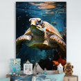 thumbnail image 1 of Designart "Mystical Marine Turtle Journey I" Animals Turtle Wall Art Prints, 1 of 7