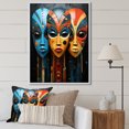 thumbnail image 1 of Designart "Mystical Masks Of African Tribes" African Tribes Floater Framed Canvas Prints, 1 of 5
