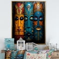 thumbnail image 1 of Designart "Mystical Masks Of African Tribes I" African Tribes Floater Framed Wall Decor, 1 of 5
