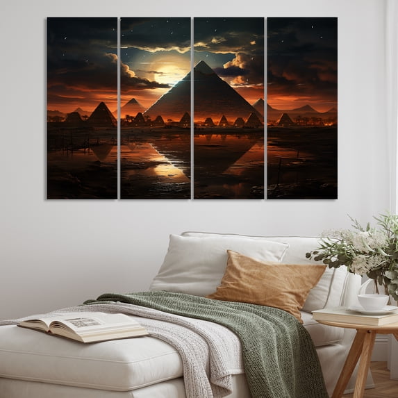 Designart "Mystical Sphinx in Egypt" Egypt Metal Wall Decor Set