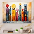 thumbnail image 1 of Designart "Mystical religion Stones enigmatic relics collage III In Yellow and Blue"Folk Religion Metal Wall Art Yellow Traditional Office Room Wall Art, 1 of 6