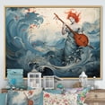 thumbnail image 1 of Designart "Mythology in Watercolor Venus" Fashion Framed Wall Art - Glam Blue Classics Hallway Framed Wall Art Decor, 1 of 6