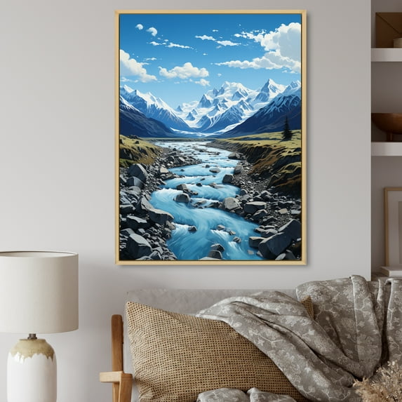 Designart "National Park Canada Kluane I" Canada Floater Framed Canvas Print