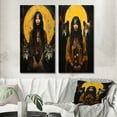 thumbnail image 1 of Designart "Native Beauty Woman Dancing with Wolves II" Indian Woman Wall Art Set Of 2 - Glam Yellow Gallery Wall Set For Home Decor, 1 of 1
