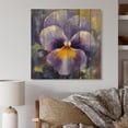 thumbnail image 1 of Designart "Natural Beauty of Purple and Yellow Pansies I" Floral Print on Natural Pine Wood, 1 of 5